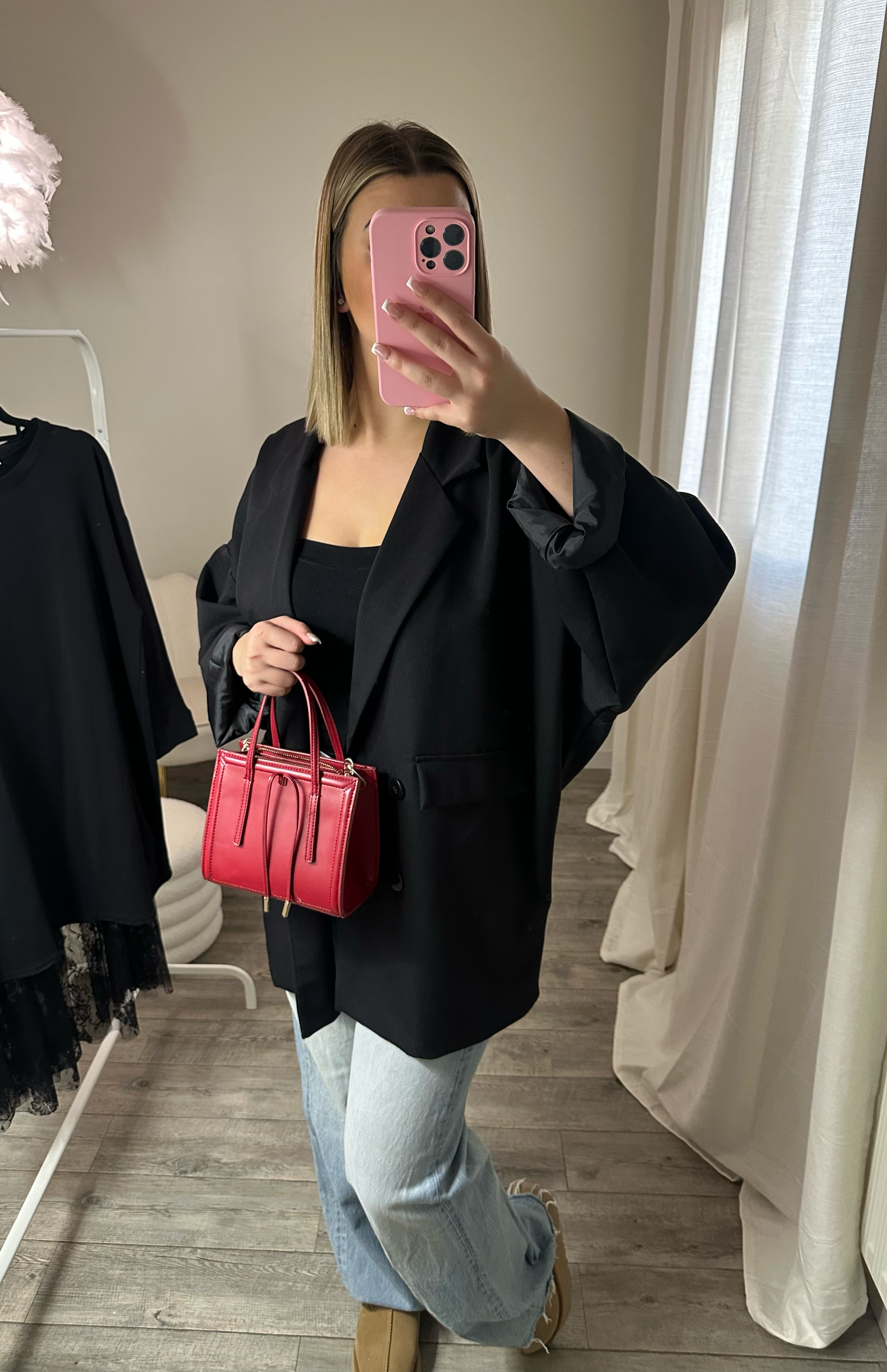 BLAZER MANCHES CHAUVE SOURIS NOIR LOLA
